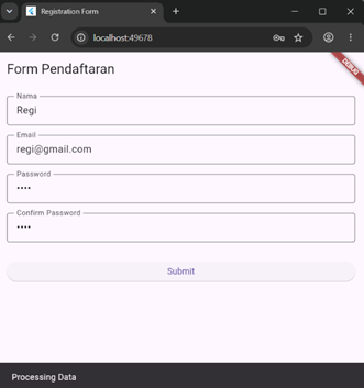 Output Form Berhasil