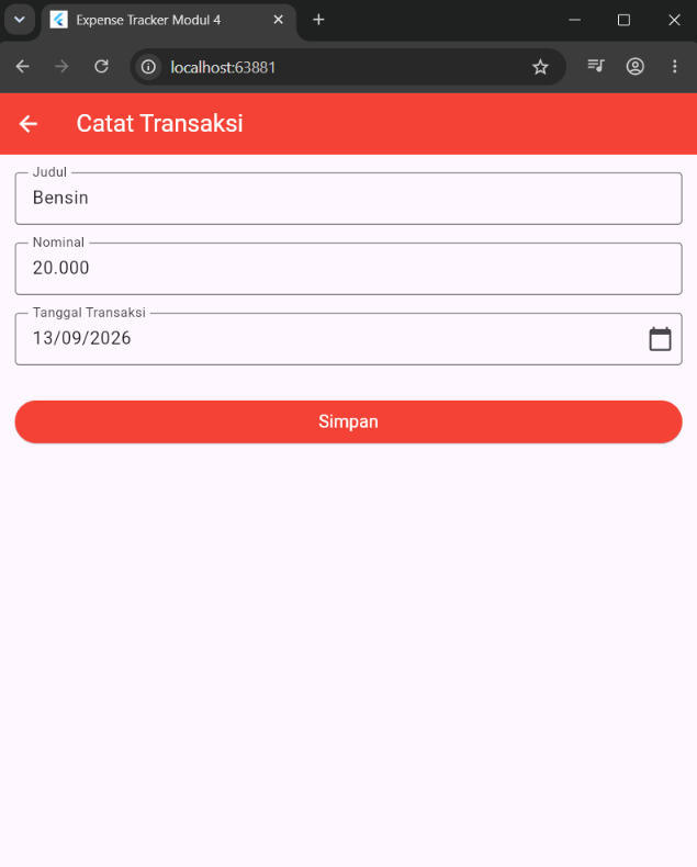 Output Latihan DatePicker