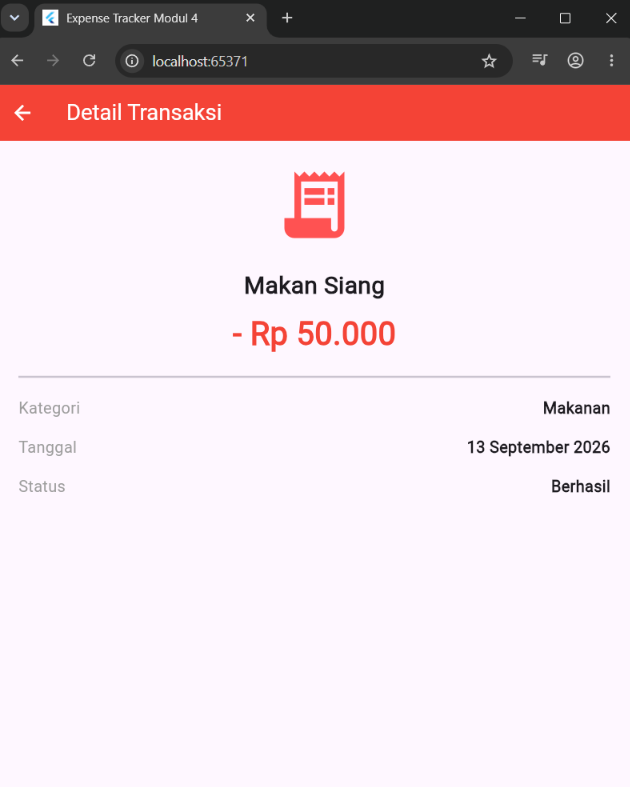 Tampilan Detail Transaksi
